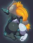 2024 anus big_butt biped butt doregene female genitals hair hi_res humanoid imp looking_away midna multicolored_body multicolored_skin nintendo not_furry orange_hair plump_labia pussy rear_view solo the_legend_of_zelda thick_thighs twili twilight_princess two_tone_body two_tone_skin