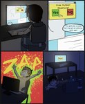 Rating: s
ID: 5614208
Date: 2025-06-01 14:15:51 -0400
Status: active
Score: 14
2020 absurd_res black_border black_hair border bottomwear chair clock clothed clothed_human clothing colored comic computer computer_keyboard computer_monitor computer_mouse desk electronics english_text eyes_closed footwear frankenjade front_view fully_clothed fully_clothed_human furniture hair hands_in_air hi_res human human_only imminent_transformation inside lying male male_human mammal not_furry on_chair on_front on_ground open_mouth pants rear_view shaded shirt shoes sitting sitting_on_chair solo table text topwear watch post #5614208