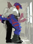 Rating: e
ID: 5321490
Date: 2025-01-21 09:56:28 -0500
Status: active
Score: 266
afterimage anal anal_orgasm anal_penetration anthro anthro_on_anthro anthro_penetrated anthro_penetrating anthro_penetrating_anthro bebebebebe big_penis biped blue_body bodily_fluids bottomwear bottomwear_down clothed clothing cum cum_drip cum_on_ground cum_on_wall cum_pool cum_while_penetrated cumshot dinosaur distorted_contour dripping duo ejaculation erection excessive_cum excessive_genital_fluids from_behind_position fur genital_fluids genitals glans hands-free hi_res humanoid_genitalia humanoid_penis larger_male larger_penetrated looking_pleasured male male/male male_penetrated male_penetrating male_penetrating_male motion_lines multicolored_body muscular muscular_anthro muscular_bottom muscular_male muscular_sub open_mouth orgasm pants pants_down partially_clothed penetration penile penile_penetration penis penis_in_ass prehistoric_species public red_body reptile scalie sex size_difference small_dom_big_sub small_top_big_bottom smaller_male standing standing_sex submissive sweat theropod vein veiny_penis post #5321490