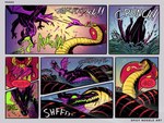 blood bodily_fluids cobra coiling dialogue disney disney's_aladdin dragon duo female feral fight green_eyes hi_res jafar_(disney) male maleficent mythological_creature mythological_scalie mythology red_sclera reptile scalie sleeping_beauty_(1959) snake spicynoodleart thorny_vines tongue tongue_out