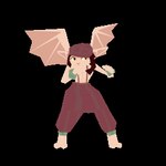 1:1 3d_(artwork) 3d_animation alpha_channel animated anthro bottomwear clothing dancing deadlock digital_media_(artwork) female gargoyle hair hat headgear headwear ivy_(deadlock) loop low_poly low_res meme pants short_playtime simple_background solo suspenders tail transparent_background uglycoal valve wings