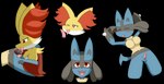 absurd_res alpha_channel anthro big_breasts black_body black_fur blue_body blue_fur breasts colored delphox duo erection fellatio female fur gender_transformation generation_4_pokemon generation_6_pokemon gynomorph heart_eyes heart_symbol hi_res intersex intersex/female looking_pleasured lucario mtf_transformation nintendo open_mouth oral orange_body orange_fur penile penis_shrinking pokemon pokemon_(species) red_body red_eyes red_fur sex simple_background smile takau92729 transformation transparent_background unconscious yellow_body yellow_fur