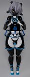 3d_(artwork) absurd_res anthro bovid bulge caprine clothing digital_media_(artwork) goat handle handles_on_hips harness hi_res hooves latex latex_clothing latex_skinsuit living_sex_doll living_sex_toy male mammal null null_bulge orange_eyes rimfire skinsuit solo tight_clothing