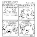 1:1 ambiguous_gender anthro beard black_and_white boat chris_sanders clothing comic dialogue domestic_cat english_text facial_hair felid feline felis group hat headgear headwear human kiskaloo male mammal monochrome ogo_(kiskaloo) smile text toony url vehicle water watercraft whiskers