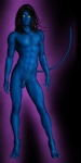 3d_(artwork) balls butt digital_media_(artwork) flaccid front_view genitals humanoid male marvel model muscular muscular_humanoid muscular_male nightcrawler not_furry nude penis purple_background simple_background solo tail unknown_artist x-men yellow_eyes