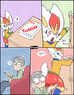 Rating: s
ID: 5570622
Date: 2025-05-13 22:22:46 -0400
Status: active
Score: 50
absurd_res anthro big_butt blush butt cinderace clothing comic duo embarrassed eyewear fur generation_8_pokemon glasses happy hi_res human lagomorph male male/male mammal mr_fuwa nintendo pokemon pokemon_(species) red_body red_eyes red_fur simple_background sweater topwear white_body white_fur post #5570622
