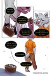 2:3 bastriw candy canid canine canis clothing comic dessert dialogue domestic_dog eating english_text flashback food green_eyes hairless hairless_dog hi_res male mammal manu_(bastriw) nico_(bastriw) primitive_dog simple_background text url white_background wolf xoloitzcuintli yellow_eyes