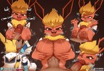 2024 absurd_res anthro anthrofied areola big_breasts blush breast_play breasts burgerkiss canid canine clothed clothing conditional_dnp dialogue digital_media_(artwork) eevee eeveelution english_text fellatio female first_person_view flareon generation_1_pokemon genitals group handjob heart_eyes heart_symbol hi_res humanoid_genitalia humanoid_penis jolteon male male/female male_pov mammal moan motion_lines nintendo nipples one_eye_closed onomatopoeia open_mouth open_smile oral partially_clothed penile penis pokemon pokemon_(species) pokemorph sex smile sound_effects text titfuck vaporeon vee_(burgerkiss)