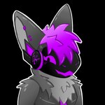 1:1 alpha_channel anthro blush bust_portrait femboy hair hi_res kilogen machine male matrix_(kilogen) piercing portrait protogen protogen_visor purple_hair solo