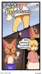 4:7 absurd_res animal_crossing anthro canid canine canis clothed clothing comic crazy_redd dialogue domestic_dog duo female fox halftone halftone_background hi_res isabelle_(animal_crossing) male mammal nintendo pattern_background simple_background starabbit