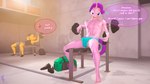 16:9 3d_(artwork) 4k abs absurd_res anthro anthrofied bag balls barbell bench_press bodily_fluids clothing crossgender dialogue digital_media_(artwork) dumbbell english_text equestria_girls equid equine feet friendship_is_magic ftm_crossgender genitals gym hasbro hi_res horn humanoid_feet looking_at_viewer male mammal muscular muscular_anthro muscular_male my_little_pony mythological_creature mythological_equine mythology penis plantigrade sitting starlight_glimmer_(mlp) sunset_shimmer_(eg) sweat text unicorn unie weights widescreen