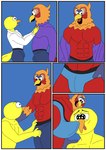 avian bird border ciel-wolf clothing erection feathered_wings feathers male male/male muscular nickelodeon parrot red_body sergio_(the_casagrandes) suit the_casagrandes the_loud_house underwear undressing walt_loud white_border wings yellow_body