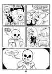 2017 animated_skeleton bone c-puff comic english_text eye_patch eyewear female fish hi_res humanoid male marine monochrome papyrus_(undertale) sans_(undertale) skeleton speech_bubble text undead undertale undertale_(series) undyne