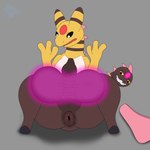 1:1 3_fingers absurd_res ampharos anthro anus assisted_exposure ball_lift balls big_balls big_butt bottom_heavy butt erection fingers forehead_gem foreskin fur gem generation_2_pokemon genitals girafarig glowing hair hi_res holding_balls hooves huge_balls humanoid_genitalia humanoid_penis hybrid_pokemon leskarmory living_tail looking_at_balls looking_at_genitalia looking_down male mammal markings nintendo nude open_mouth penis perineum pokemon pokemon_(species) presenting psychic psychic_powers saggy_balls shy simple_background smug solo spines spread_legs spreading striped_markings stripes surprise tail tail_head tail_mouth telekinesis thick_thighs unusual_anatomy unusual_tail white_body wide_hips yakob_(farran_height) yellow_body