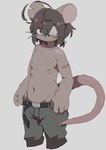 Rating: s
ID: 5602886
Date: 2025-05-27 18:13:28 -0400
Status: active
Score: 7
4_fingers anthro before_and_after belt bottomwear clothed clothing collarbone crotch_lines eye_patch eyewear fingers hair hi_res male mammal mouse mouse_ears mouth_closed murid murine navel neutral_expression nipples pants rat rat_tail rodent scar shaded si_ra_ta_ma3 simple_background simple_shading solo tail topless whiskers post #5602886