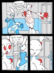 absurd_res after_shower anthro big_breasts breasts cleavage clothed clothing comic dialogue door duo english_text eyes_closed female hi_res hybrid lagomorph leporid machine male mammal mom_bot_(rexon02) mother_(lore) mother_and_child_(lore) mother_and_son_(lore) open_mouth parent_(lore) parent_and_child_(lore) parent_and_son_(lore) rabbit rexon02 robot son_(lore) son_bot_(rexon02) speech_bubble text thick_thighs towel towel_only wet wide_hips