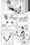 angry bodily_fluids comic dialogue eeveelution english_text espeon fangs female feral flareon forest fur generation_1_pokemon generation_2_pokemon generation_4_pokemon greyscale hi_res jolteon kemoribbon leafeon male monochrome nintendo open_mouth paws plant pokemon pokemon_(species) sad sweat teeth text translated tree vaporeon