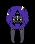 3_eyes 6_arms alpha_channel anthro arachnid arthropod biped bone cult_of_the_lamb fur helob_(cult_of_the_lamb) hi_res horn hunched_over madam_monarch male mandibles massive_monster_(studio) multi_arm multi_eye multi_limb purple_body purple_fur solo spider spiked_back uwu