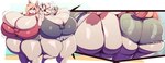 2024 alolan_form alolan_vulpix anthro big_breasts big_butt black_sclera blue_sclera bottomwear bra breasts butt cleavage clothed clothing duo eeveelution female generation_6_pokemon generation_7_pokemon gesture hair hand_gesture hi_res huge_breasts huge_butt huge_thighs hyper hyper_breasts hyper_butt nintendo one_eye_closed open_mouth pink_hair pokemon pokemon_(species) regional_form_(pokemon) selene_(itsawulf) shorts skirt sylveon thick_thighs trinity-fate62 underwear v_sign white_body white_eyes white_hair