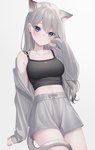 Rating: s
ID: 4620493
Date: 2024-02-24 21:17:47 -0500
Status: active
Score: 34
2023 absurd_res animal_humanoid blue_eyes bottomwear breasts cat_humanoid clothed clothing drawstring felid felid_humanoid feline feline_humanoid female grey_hair hair hi_res humanoid jacket jimmy_madomagi looking_at_viewer mammal mammal_humanoid midriff navel shirt shorts simple_background solo tank_top topwear white_background post #4620493