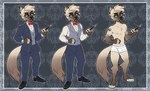 anthro bow_tie brown_body brown_fur classy clothing domestic_cat edwardian felid feline felis formal_clothing formal_wear fur greaserdemon hi_res male mammal piercing plantigrade siamese smoking solo suit suit_jacket tattoo topwear underwear vest