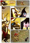 comic english_text generation_5_pokemon gothitelle grimart haxorus nintendo oracle_(grimart) pokemon pokemon_(species) prometheus_(grimart) text