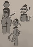 anthro digital_media_(artwork) duo epic_games female fortnite genitals haplorhine humanoid ibispaint_(artwork) male male/female mammal monkey monks_(fortnite) penis penis_on_face primate rear_view seam_(sewing) side_view sock_monkey tail yoshis_taxes