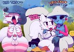 absurd_res afro_chan332 anthro balls big_balls big_penis blue_smurf_cat boy_kisser_(meme) duo femboy genitals hi_res male meme penis sex silly_cat_(mauzymice) smurf_cat