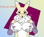 6:5 absurd_res anthro ash_the_skunk bandai_namco barbell_piercing bodily_fluids breasts canid canine digimon digimon_(species) facial_piercing female fur hi_res lactating lip_piercing mammal nipple_barbell nipple_piercing nipples piercing presenting renamon solo white_body white_fur yellow_body yellow_fur