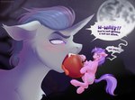 absurd_res amethyst_star_(mlp) apple digital_media_(artwork) duo equid equine fangs female food forest forest_background friendship_is_magic fruit hasbro hi_res horse imminent_vore kanaeshka macro male male/female mammal micro moon my_little_pony nature nature_background plant pony teeth tree vore