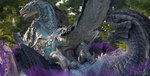 3d_(artwork) barlu blender_(artwork) bodily_fluids capcom claws digital_media_(artwork) dominant dominant_female dominant_feral dragon duo eyeless fanged_wyvern female feral forest forest_background fur gore_magala hi_res male male/female monster_hunter mythological_creature mythological_scalie mythology nature nature_background on_bottom on_top plant quadruped raised_tail reverse_cowgirl_position saliva saliva_string scales scalie sex tail tobi-kadachi tree