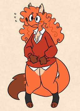 Rating: s
ID: 5588178
Date: 2025-05-21 11:28:42 -0400
Status: active
Score: 21
anthro blush blush_stickers bodily_fluids bottomless breasts canid canine cleavage clothed clothing collared_shirt curly_hair ear_piercing ear_ring eyewear fangs female fox fur glasses hair hi_res mammal markings mole_(marking) mole_on_breast nerd nerdyreindeer orange_body orange_fur orange_hair piercing pulling_shirt_down ring_piercing shirt small_breasts solo sweat sweatdrop sweater teeth thick_thighs topwear post #5588178