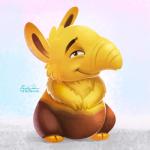 1:1 2017 ambiguous_gender digital_media_(artwork) digital_painting_(artwork) drowzee fur generation_1_pokemon looking_at_viewer nintendo pokemon pokemon_(species) smile solo tsaoshin