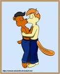 anthro barefoot bear beaver beckett_(jeremy_rivers) bottomwear brown_bear clothed clothing denim denim_bottomwear denim_clothing duo eyes_closed feet french_kissing hi_res hug interspecies jeans kiss_on_lips kissing male male/male mammal nathan_(jeremy_rivers) pants rodent shirtless_male simple_background topless topless_male ursine veronicaskunkette