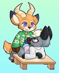 Rating: e
ID: 2592301
Date: 2021-01-29 15:35:01 -0500
Status: active
Score: 90
absurd_res animal_crossing antelope anthro beau_(animal_crossing) blush bottomless bovid bulge bulge_frottage clothed clothing clothing_pull detailed_bulge domestic_cat duo eye_contact eyewear felid feline felis from_front_position frottage furniture genital_outline glasses grey_body hi_res horn interspecies leo_llama looking_at_another lying male male/male mammal necktie necktie_pull nintendo on_back on_table panties penile penis_outline penises_touching raymond_(animal_crossing) sex simple_background smile striped_horn stripes sweater table topwear underwear post #2592301