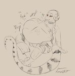 absurd_res anthro belly bulge digestion digital_media_(artwork) electronics headphones hi_res hunner male male_anthro relaxing reptile scalie snake struggling stuffing vore