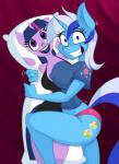 2018 anthro anthrofied blue_eyes body_pillow clothing crazy_eyes cutie_mark dakimakura dakimakura_design duo equid equine female friendship_is_magic hasbro heart_eyes heart_symbol horn insane jrvanesbroek looking_at_viewer mammal minuette_(mlp) my_little_pony mythological_creature mythological_equine mythology nipple_outline panties pillow smile twilight_sparkle_(mlp) underwear unicorn winged_unicorn wings