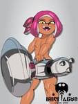 absurd_res animal_humanoid bottomwear captainkirb cephalopod cephalopod_humanoid clothing hi_res humanoid inkling male marine marine_humanoid mollusk mollusk_humanoid nautilus_47 nintendo pistol_(oc) sharp_teeth shirtless shirtless_male shorts smile solo splatling splatoon tan_body tan_skin teeth tentacles weapon