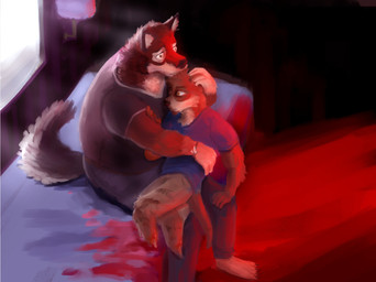 Rating: e
ID: 4640293
Date: 2024-03-05 19:13:26 -0500
Status: active
Score: 47
amputee anchor anthro bad_end barefoot bed black_clothing black_nose black_shirt black_t-shirt black_topwear blood blue_clothing blue_shirt blue_topwear bodily_fluids bottomwear bracelet brown_body brown_bottomwear brown_clothing brown_eyes brown_fur brown_pants brown_tail canid canine canis chase_hunter claws clothed clothing digital_media_(artwork) digital_painting_(artwork) disability duo echo_(game) echo_(series) echo_project expressionless facial_hair feet fluffy fluffy_tail fur furniture goatee gore hand_behind_head hi_res high-angle_view holding_partner hug humanoid_hands implied_violence inside inspired_by_formal_art ivan_the_terrible_and_his_son_ivan jewelry leo_alvarez male mammal missing_foot missing_leg multicolored_body multicolored_fur mustelid mutilated on_bed on_lap orange_eyes otter painting_(artwork) pants plantigrade red_body red_fur red_lighting red_tail sad seabashed shirt sitting sitting_on_bed spoiler t-shirt tail toe_claws topwear two_tone_body two_tone_fur white_seam_shirt window wolf post #4640293