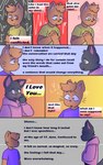 5:8 anthro blush clothed clothing comic dialogue digital_media_(artwork) domestic_cat duo english_text felid feline felis fur grey_body hair heterochromia hi_res hoodie hybrid i_love_you juno_(sleepywozzy) male male/male mammal matt_(sleepywozzy) open_mouth orange_body orange_fur orange_hair overlay_layer piercing romantic_confession shirt simple_background sleepywozzy smile speech_bubble surprise surprised_expression text topwear yellow_clothing yellow_eyes yellow_shirt yellow_topwear