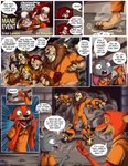 anthro bovid canid canine caprine comic dawn_bellwether dialogue disney english_text felid female fox glowing glowing_eyes hi_res humor inmates_clothing judy_hopps lagomorph leodore_lionheart leporid lion male mammal nauyaco nick_wilde orange_jumpsuit pantherine prison_uniform rabbit red_fox sheep speech_bubble text true_fox voltron white_eyes zootopia