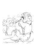 alltoospicy bear belly breathing clothed clothing dragon duo hi_res kissing male male/male mammal mythological_creature mythological_scalie mythology pecs pepper_(alltoospicy) scalie tongue tongue_out