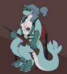 Rating: e
ID: 5552756
Date: 2025-05-06 10:54:05 -0400
Status: active
Score: 3
anthro breasts bulletproof_vest clothing dinosaur dromaeosaurid gun herm hi_res holding_gun holding_object holding_ranged_weapon holding_weapon intersex nipples nude prehistoric_species ranged_weapon reptile scalie smile solo sstinkies tactical_gear tetran_(runawaydanish) theropod trans_(lore) trans_woman_(lore) weapon post #5552756