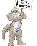 Rating: q
ID: 5459986
Date: 2025-03-27 14:21:01 -0400
Status: active
Score: 7
anthro big_muscles blonde_hair blue_bottomwear blue_clothing blue_eyes bottomwear brown_body brown_fur bulge clothed clothing colored directional_arrow feet fur hair hi_res holding_object holding_sign huge_muscles male male_anthro mammal musclegut muscular muscular_anthro muscular_male mustelid navel otter otter_tail pandottermon sign simple_background solo speedo speedo_only standing swimwear swimwear_only text topless topless_anthro topless_male torbin_(pandottermon) underlined_text white_background post #5459986
