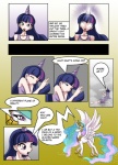 alternate_species clothed clothing comic crown dialogue english_text equid equine feathered_wings feathers female friendship_is_magic hair hasbro headgear hi_res horn horse human humanized mammal mauroz multicolored_hair my_little_pony mythological_creature mythological_equine mythology night nightgown pony princess_celestia_(mlp) purple_eyes purple_hair text tiara twilight_sparkle_(mlp) two_tone_hair winged_unicorn wings