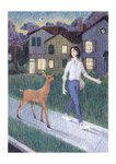 absurd_res ambiguous_gender comic deer duo female feral hi_res hsiangarts human mammal outside traditional_media_(artwork)