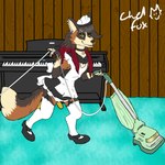 1:1 ambiguous_gender anthro black_body black_fur black_hair calico_fox canid canine carpet chelfox chelfoxart cleaning_tool clothing cross_fox ear_piercing ear_ring facial_piercing fox fur garter_belt garter_straps hair hi_res keyboard_instrument lip_piercing lip_ring long_hair maid_apron maid_uniform mammal musical_instrument nonbinary_(lore) nose_piercing nose_ring piano piercing red_body red_fox red_fur red_hair ring_piercing solo true_fox uniform vacuum_cleaner white_body white_fur wood_paneling