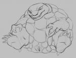 animate_inanimate boulder elemental_creature female generation_1_pokemon genitals golem_(pokemon) greyscale mineral_fauna monochrome nintendo pokemon pokemon_(species) pussy rock rock_creature sitting solo yaroul