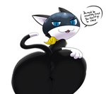 anthro anus atlus bandanna bandanna_only bedroom_eyes big_butt black_anus black_body black_fur blue_eyes butt butt_focus cheek_tuft clothing dialogue digital_media_(artwork) dipstick_tail domestic_cat english_text eyebrows facial_tuft felid feline felis femboy fur glistening glistening_body glistening_butt glistening_eyes glistening_fur gloves_(marking) half-closed_eyes hand_on_butt hi_res huge_butt ineffective_clothing inner_ear_fluff jigglyjuggle kerchief kerchief_only light looking_at_viewer looking_back male mammal markings mask megami_tensei megami_tensei_persona morgana_(persona) mostly_nude mostly_nude_ambiguous mostly_nude_anthro mostly_nude_intersex multicolored_body multicolored_fur multicolored_tail narrowed_eyes neckerchief open_mouth open_smile persona_(series) persona_5 pink_tongue pivoted_ears presenting presenting_anus presenting_hindquarters prick_ears pupils rear_view seductive sega shadow simple_background slit_pupils smile solo speech_bubble spread_anus spreading tail tail_markings talking_to_viewer teeth text thick_thighs tongue tuft tuxedo_cat two_tone_body two_tone_fur two_tone_tail white_background white_body white_fur white_tail wide_hips yellow_clothing