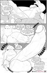 absurd_res anthro balls big_balls big_penis comic english_text genitals greeting hi_res huge_balls huge_penis hyena hyper hyper_balls hyper_genitalia hyper_penis jeffrey_taggart male mammal penis profanity text thewilldpink